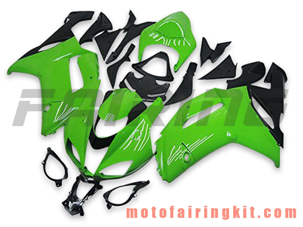 Fairing Kits Fit for ZX6R ZX-6R 636 2007 2008 ZX6R 636 07 08 Plastic ABS Injection Mold Complete Motorcycle Body Aftermarket Bodywork Frame (Green & Black) B003