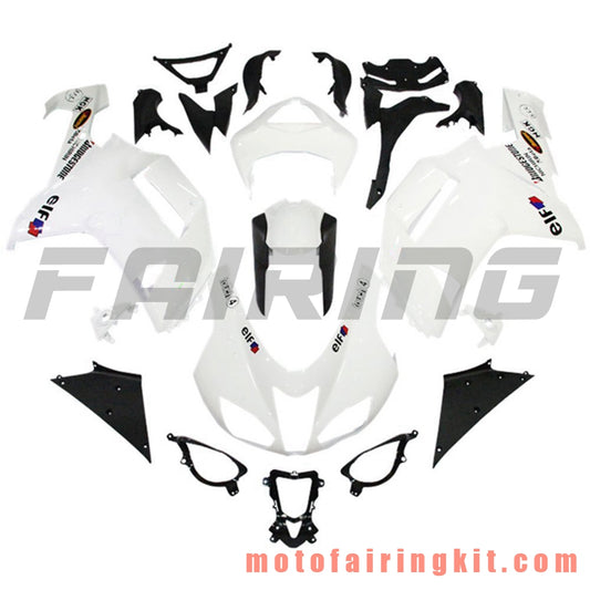 Kits de carenado aptos para ZX6R ZX-6R 636 2007 2008 ZX6R 636 07 08 Molde de inyección de plástico ABS Carrocería completa para motocicleta Marco de carrocería de posventa (blanco y negro) B005