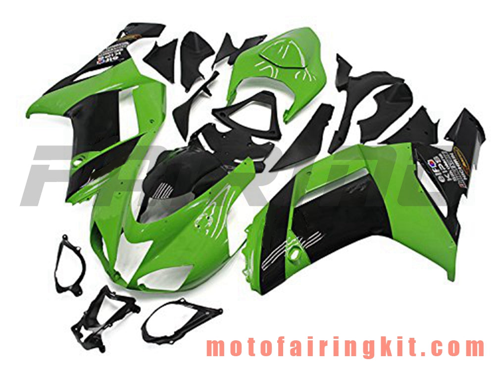 Fairing Kits Fit for ZX6R ZX-6R 636 2007 2008 ZX6R 636 07 08 Plastic ABS Injection Mold Complete Motorcycle Body Aftermarket Bodywork Frame (Green & Black) B006