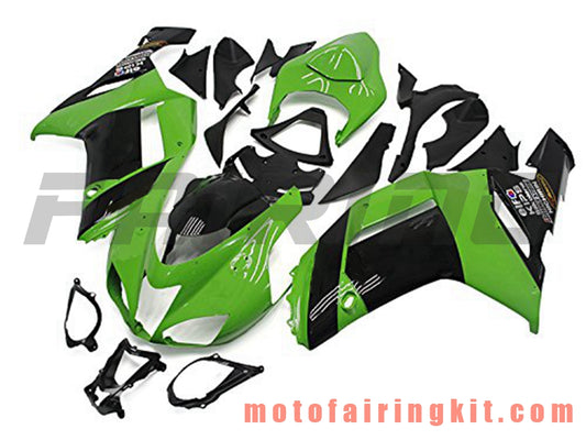 Kits de carenado aptos para ZX6R ZX-6R 636 2007 2008 ZX6R 636 07 08 Molde de inyección de plástico ABS Carrocería completa para motocicleta Marco de carrocería de posventa (verde y negro) B006