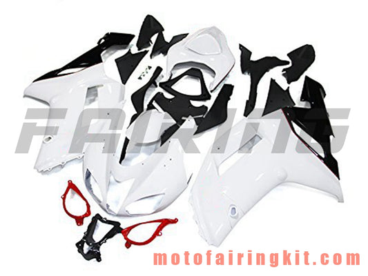 Kits de carenado aptos para ZX6R ZX-6R 636 2007 2008 ZX6R 636 07 08 Molde de inyección de plástico ABS Carrocería completa para motocicleta Marco de carrocería de posventa (blanco y negro) B009