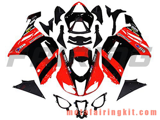 Kits de carenado aptos para ZX6R ZX-6R 636 2007 2008 ZX6R 636 07 08 Molde de inyección de plástico ABS Carrocería completa para motocicleta Marco de carrocería de posventa (rojo y negro) B010