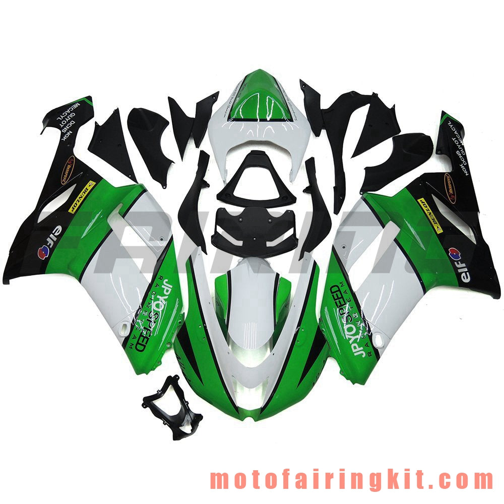 Fairing Kits Fit for ZX6R ZX-6R 636 2007 2008 ZX6R 636 07 08 Plastic ABS Injection Mold Complete Motorcycle Body Aftermarket Bodywork Frame (Green & Black) B011