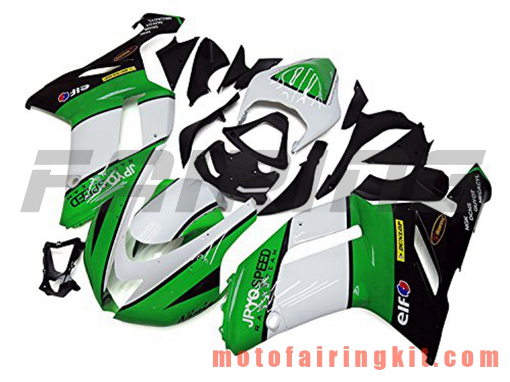 Kits de carenado aptos para ZX6R ZX-6R 636 2007 2008 ZX6R 636 07 08 Molde de inyección de plástico ABS Carrocería completa para motocicleta Marco de carrocería de posventa (verde y negro) B011