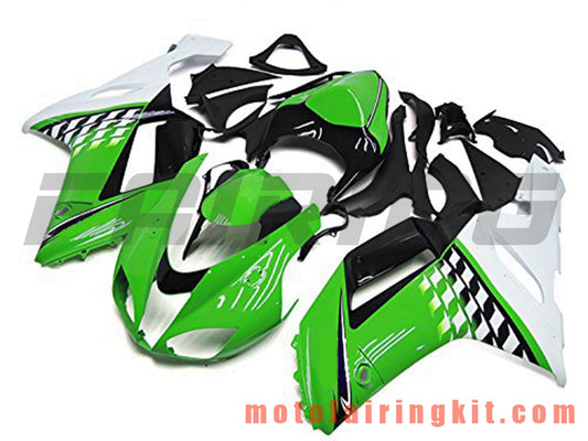 Kits de carenado aptos para ZX6R ZX-6R 636 2007 2008 ZX6R 636 07 08 Molde de inyección de plástico ABS Carrocería completa para motocicleta Marco de carrocería de posventa (verde y negro) B012