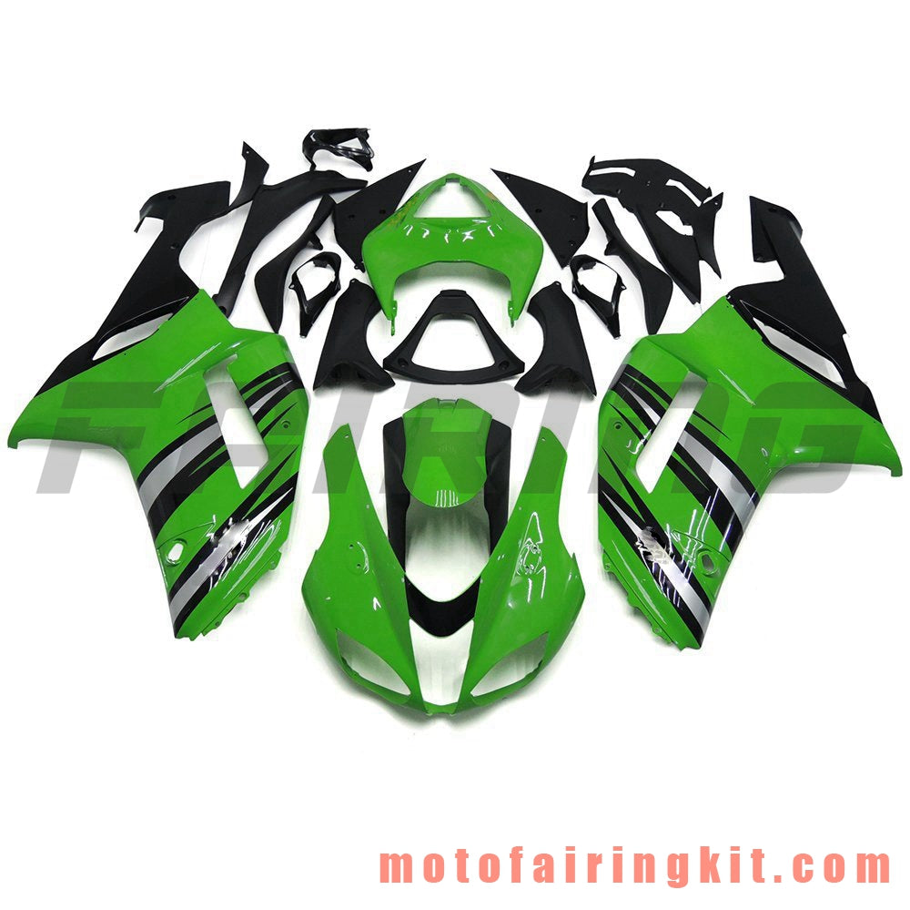 Fairing Kits Fit for ZX6R ZX-6R 636 2007 2008 ZX6R 636 07 08 Plastic ABS Injection Mold Complete Motorcycle Body Aftermarket Bodywork Frame (Green & Black) B013