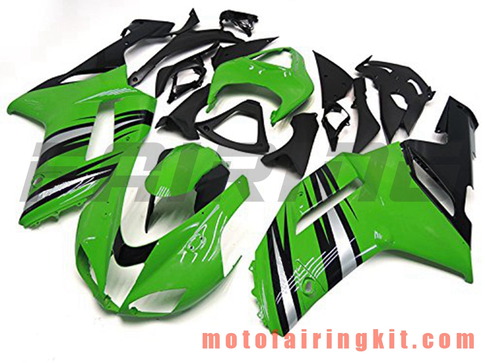 Fairing Kits Fit for ZX6R ZX-6R 636 2007 2008 ZX6R 636 07 08 Plastic ABS Injection Mold Complete Motorcycle Body Aftermarket Bodywork Frame (Green & Black) B013