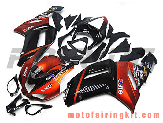 Fairing Kits Fit for ZX6R ZX-6R 636 2007 2008 ZX6R 636 07 08 Plastic ABS Injection Mold Complete Motorcycle Body Aftermarket Bodywork Frame (Black & Orange) B015