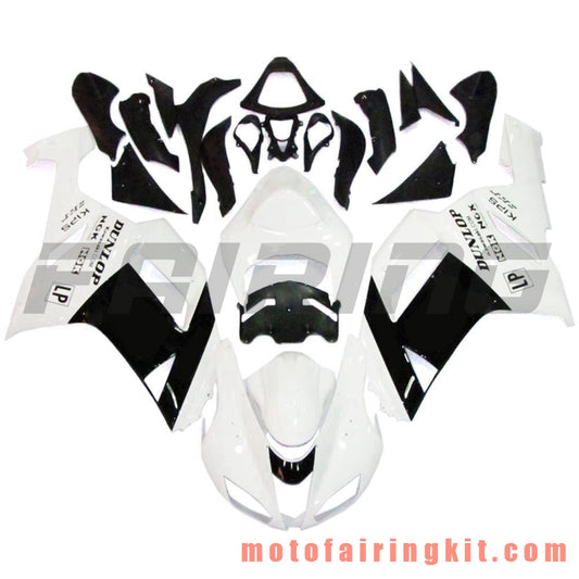 Fairing Kits Fit for ZX6R ZX-6R 636 2007 2008 ZX6R 636 07 08 Plastic ABS Injection Mold Complete Motorcycle Body Aftermarket Bodywork Frame (White & Black) B016