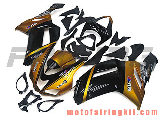 Kits de carenado aptos para ZX6R ZX-6R 636 2007 2008 ZX6R 636 07 08 Molde de inyección de plástico ABS Carrocería completa para motocicleta Marco de carrocería de posventa (negro y dorado) B017