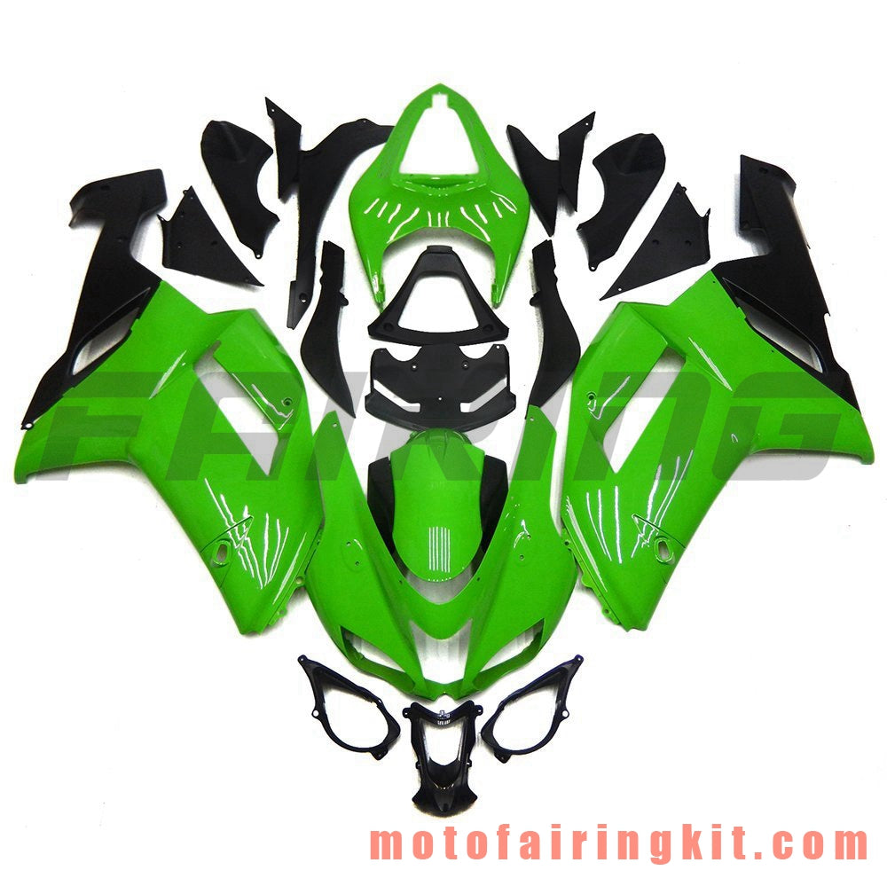 Fairing Kits Fit for ZX6R ZX-6R 636 2007 2008 ZX6R 636 07 08 Plastic ABS Injection Mold Complete Motorcycle Body Aftermarket Bodywork Frame (Green & Black) B019