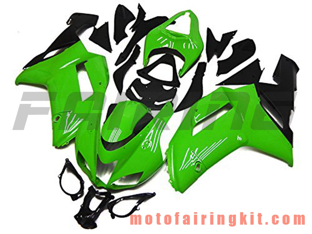 Fairing Kits Fit for ZX6R ZX-6R 636 2007 2008 ZX6R 636 07 08 Plastic ABS Injection Mold Complete Motorcycle Body Aftermarket Bodywork Frame (Green & Black) B019