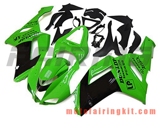 Kits de carenado aptos para ZX6R ZX-6R 636 2007 2008 ZX6R 636 07 08 Molde de inyección de plástico ABS Carrocería completa para motocicleta Marco de carrocería de posventa (verde y negro) B020