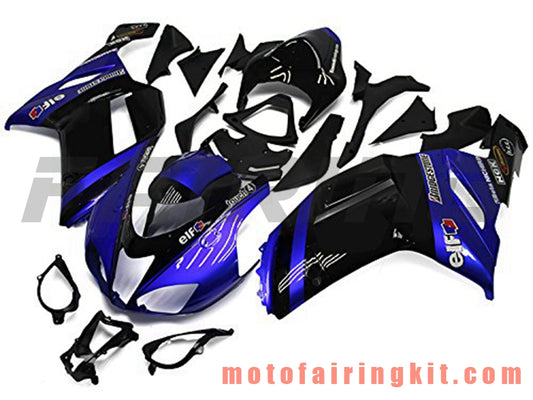 Kits de carenado aptos para ZX6R ZX-6R 636 2007 2008 ZX6R 636 07 08 Molde de inyección de plástico ABS Carrocería completa para motocicleta Marco de carrocería de posventa (azul y negro) B021