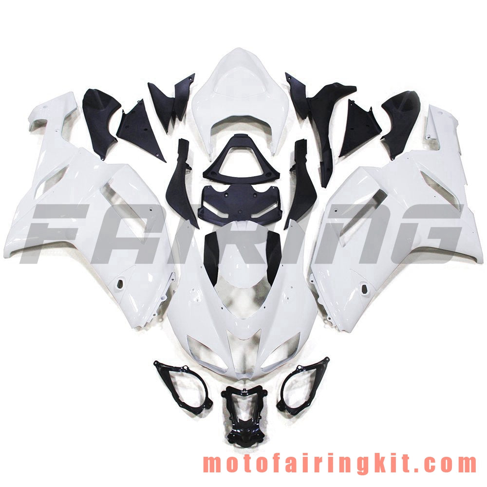 Fairing Kits Fit for ZX6R ZX-6R 636 2007 2008 ZX6R 636 07 08 Plastic ABS Injection Mold Complete Motorcycle Body Aftermarket Bodywork Frame (White & Black) B022