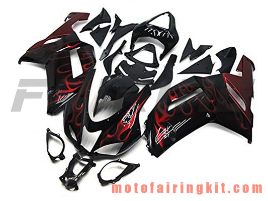 Fairing Kits Fit for ZX6R ZX-6R 636 2007 2008 ZX6R 636 07 08 Plastic ABS Injection Mold Complete Motorcycle Body Aftermarket Bodywork Frame (Black & Red) B024