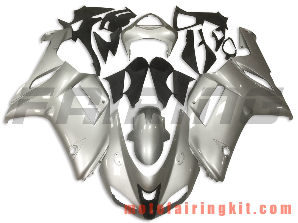 Fairing Kits Fit for ZX6R ZX-6R 636 2007 2008 ZX6R 636 07 08 Plastic ABS Injection Mold Complete Motorcycle Body Aftermarket Bodywork Frame (Silver) B027