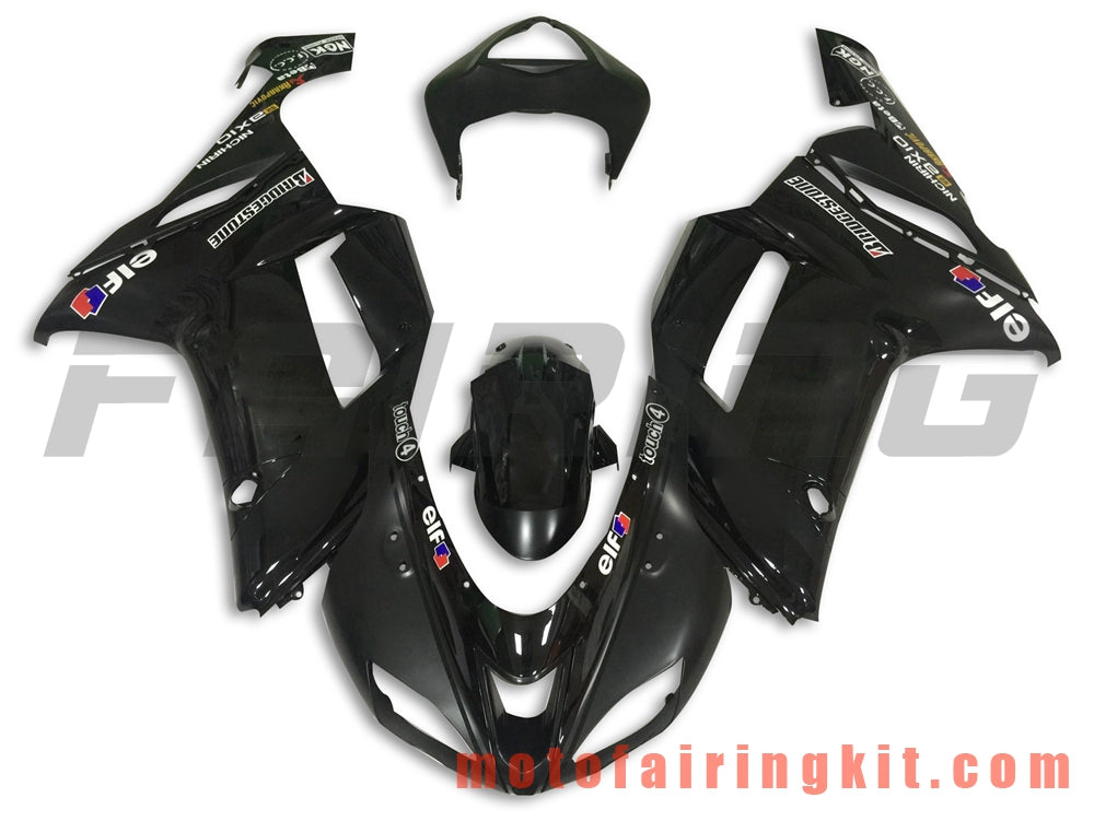 Kits de carenado aptos para ZX6R ZX-6R 636 2007 2008 ZX6R 636 07 08 Molde de inyección de plástico ABS Carrocería completa para motocicleta Marco de carrocería de posventa (negro) B029