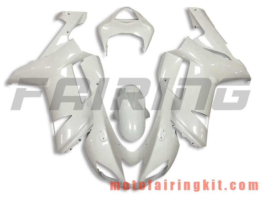 Fairing Kits Fit for ZX6R ZX-6R 636 2007 2008 ZX6R 636 07 08 Plastic ABS Injection Mold Complete Motorcycle Body Aftermarket Bodywork Frame (White) B031