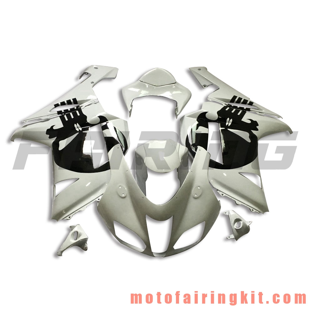 Fairing Kits Fit for ZX6R ZX-6R 636 2007 2008 ZX6R 636 07 08 Plastic ABS Injection Mold Complete Motorcycle Body Aftermarket Bodywork Frame (White & Black) B033