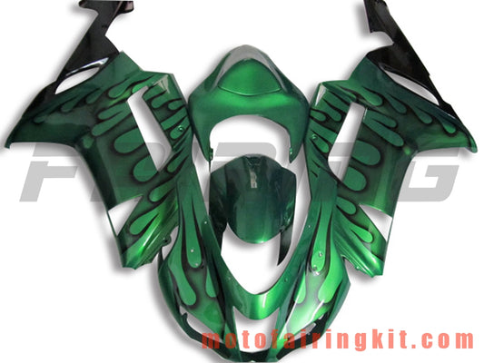 Kits de carenado aptos para ZX6R ZX-6R 636 2007 2008 ZX6R 636 07 08 Molde de inyección de plástico ABS Carrocería completa para motocicleta Marco de carrocería de posventa (verde y negro) B035