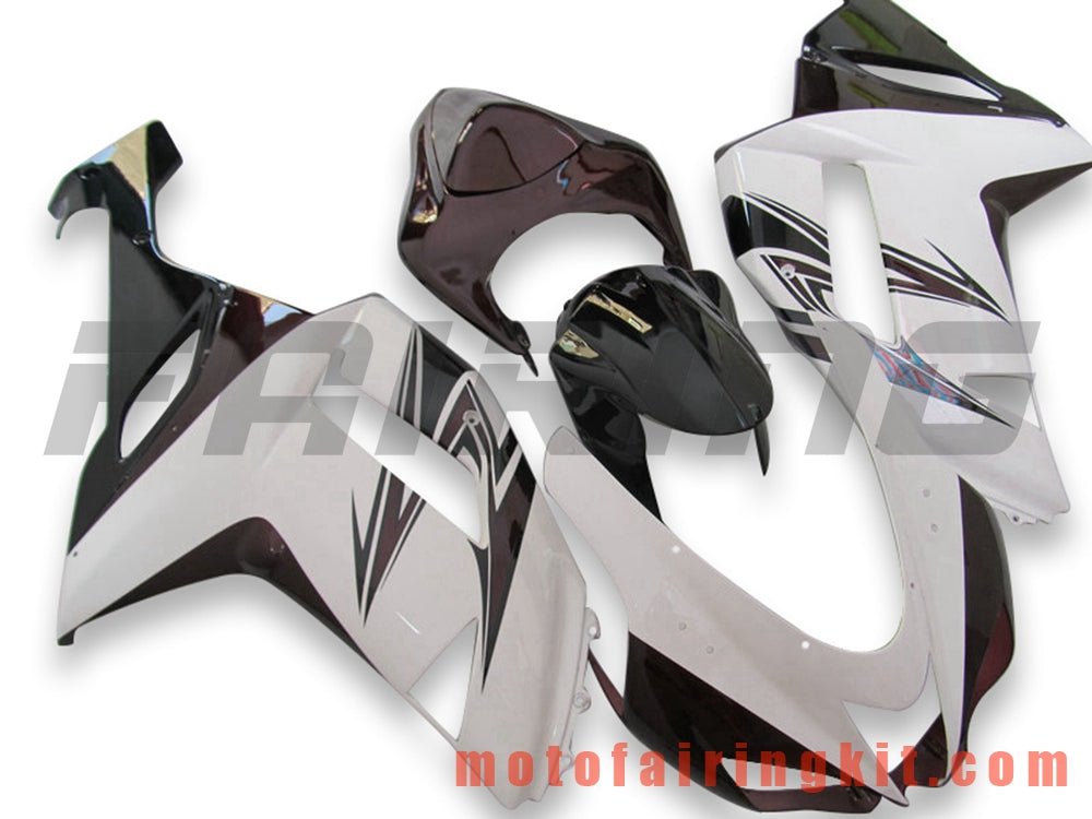 Fairing Kits Fit for ZX6R ZX-6R 636 2007 2008 ZX6R 636 07 08 Plastic ABS Injection Mold Complete Motorcycle Body Aftermarket Bodywork Frame (White & Black) B037