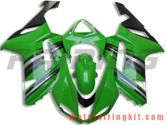 Kits de carenado aptos para ZX6R ZX-6R 636 2007 2008 ZX6R 636 07 08 Molde de inyección de plástico ABS Carrocería completa para motocicleta Marco de carrocería de posventa (verde y negro) B038