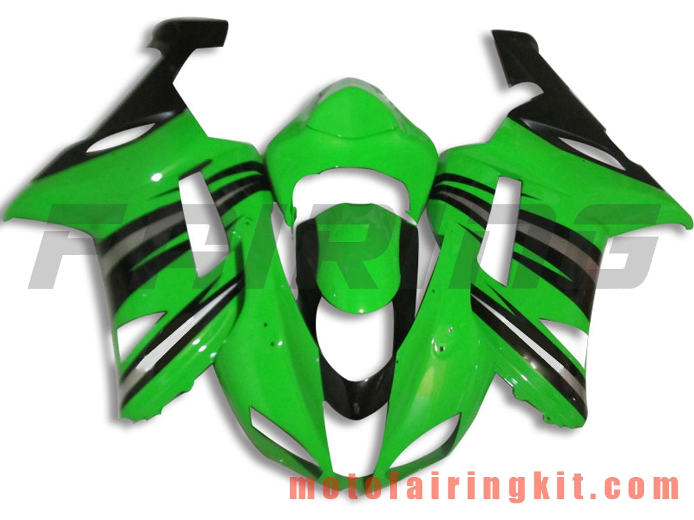 Fairing Kits Fit for ZX6R ZX-6R 636 2007 2008 ZX6R 636 07 08 Plastic ABS Injection Mold Complete Motorcycle Body Aftermarket Bodywork Frame (Green & Black) B039