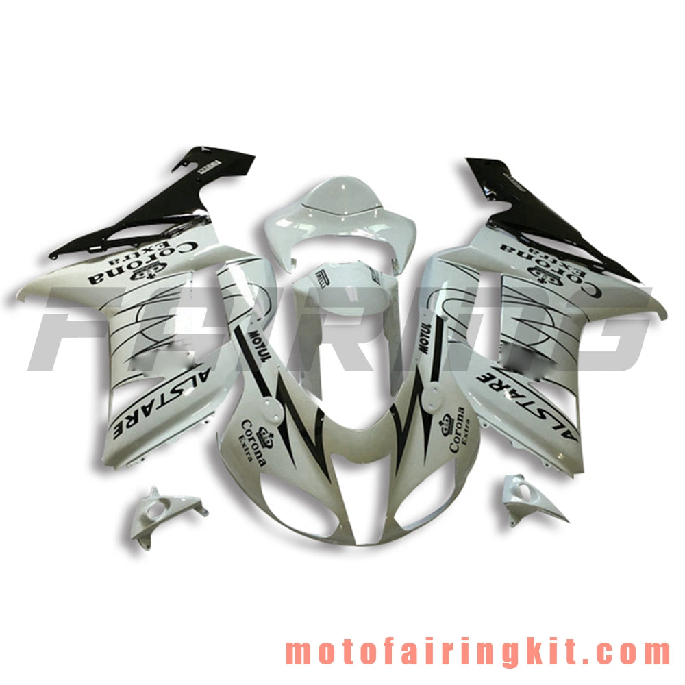 Kits de carenado aptos para ZX6R ZX-6R 636 2007 2008 ZX6R 636 07 08 Molde de inyección de plástico ABS Carrocería completa para motocicleta Marco de carrocería de posventa (blanco y negro) B043