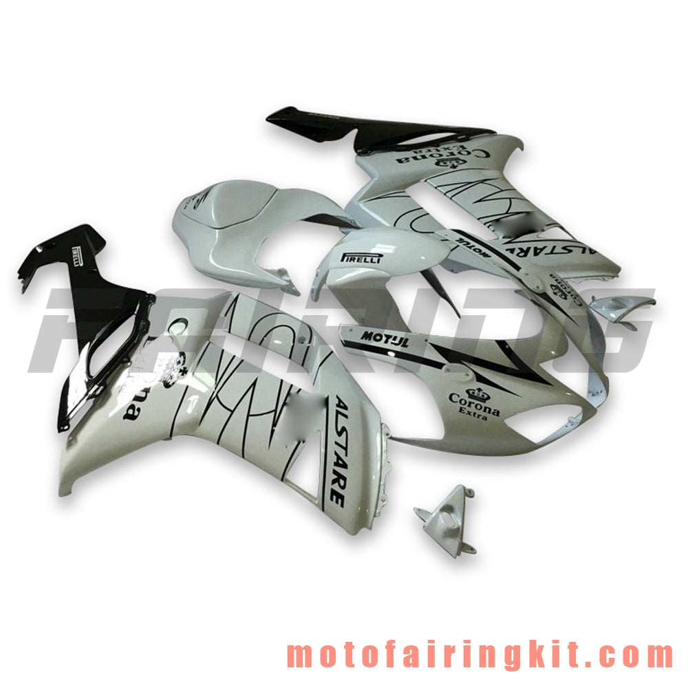 Kits de carenado aptos para ZX6R ZX-6R 636 2007 2008 ZX6R 636 07 08 Molde de inyección de plástico ABS Carrocería completa para motocicleta Marco de carrocería de posventa (blanco y negro) B043