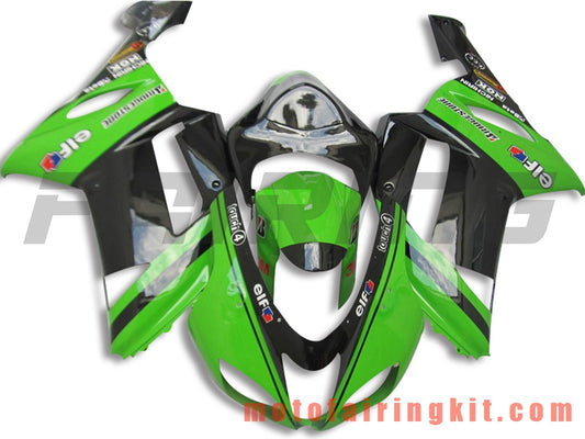 Kits de carenado aptos para ZX6R ZX-6R 636 2007 2008 ZX6R 636 07 08 Molde de inyección de plástico ABS Carrocería completa para motocicleta Marco de carrocería de posventa (verde y negro) B044