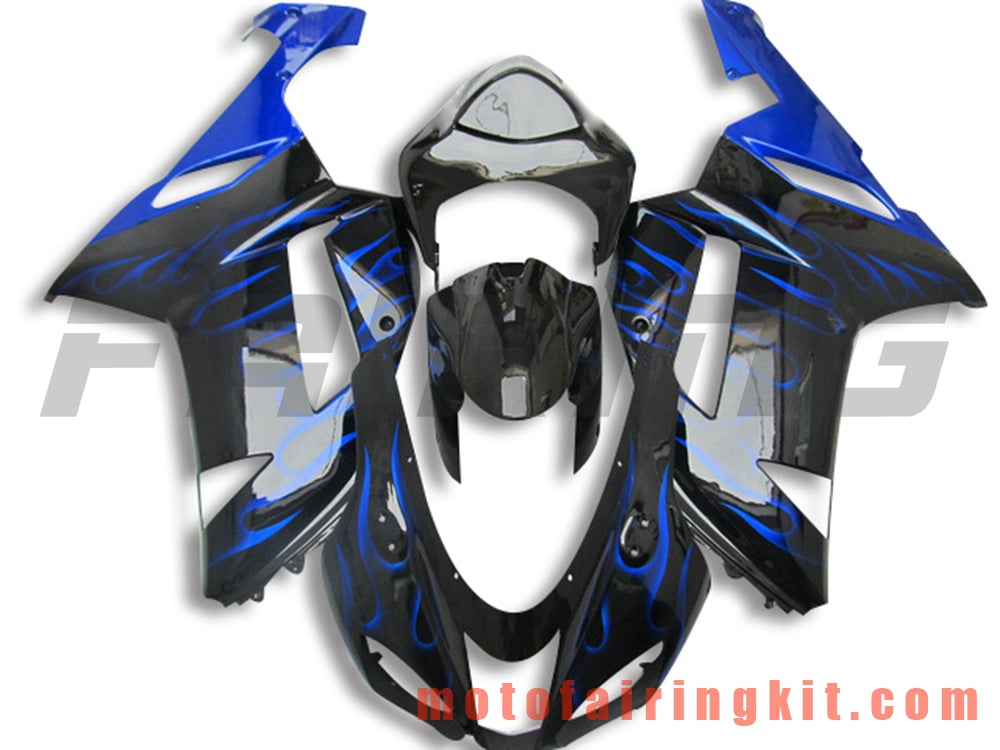 Kits de carenado aptos para ZX6R ZX-6R 636 2007 2008 ZX6R 636 07 08 Molde de inyección de plástico ABS Carrocería completa para motocicleta Marco de carrocería de posventa (negro y azul) B046