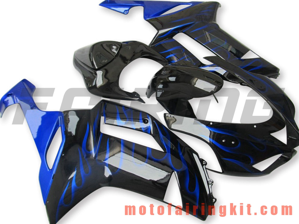 Kits de carenado aptos para ZX6R ZX-6R 636 2007 2008 ZX6R 636 07 08 Molde de inyección de plástico ABS Carrocería completa para motocicleta Marco de carrocería de posventa (negro y azul) B046