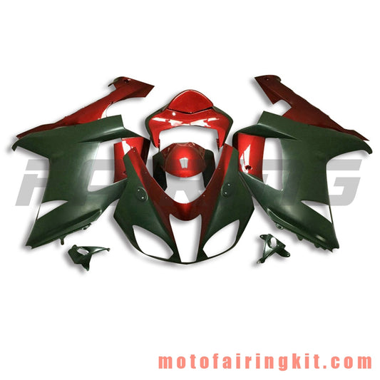 Kits de carenado aptos para ZX6R ZX-6R 636 2007 2008 ZX6R 636 07 08 Molde de inyección de plástico ABS Carrocería completa para motocicleta Marco de carrocería de posventa (rojo y verde) B047