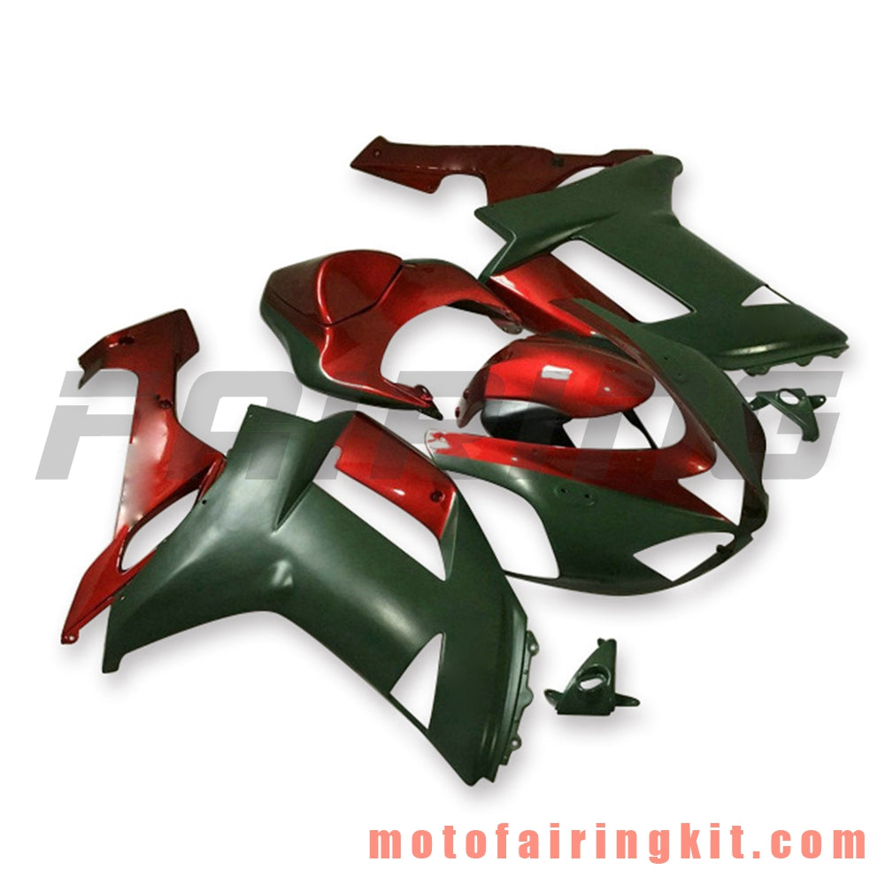 Fairing Kits Fit for ZX6R ZX-6R 636 2007 2008 ZX6R 636 07 08 Plastic ABS Injection Mold Complete Motorcycle Body Aftermarket Bodywork Frame (Red & Green) B047