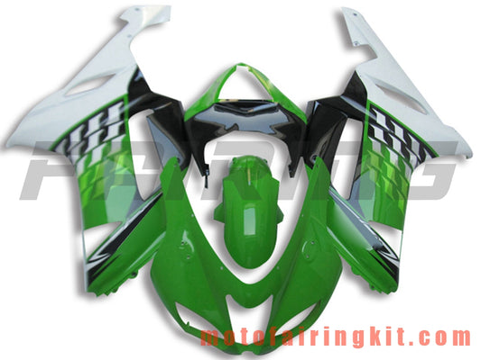 Kits de carenado aptos para ZX6R ZX-6R 636 2007 2008 ZX6R 636 07 08 Molde de inyección de plástico ABS Carrocería completa para motocicleta Marco de carrocería de posventa (verde y blanco) B049