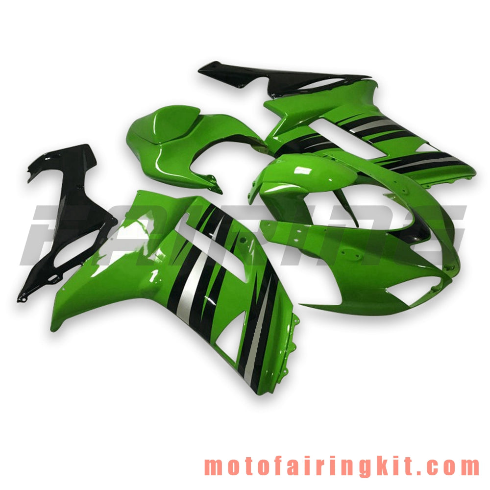 Fairing Kits Fit for ZX6R ZX-6R 636 2007 2008 ZX6R 636 07 08 Plastic ABS Injection Mold Complete Motorcycle Body Aftermarket Bodywork Frame (Green & Black) B051