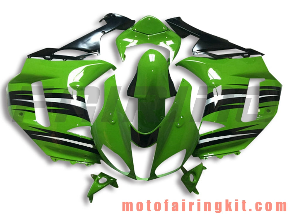 Kits de carenado aptos para ZX6R ZX-6R 636 2007 2008 ZX6R 636 07 08 Molde de inyección de plástico ABS Carrocería completa para motocicleta Marco de carrocería de posventa (verde y negro) B055