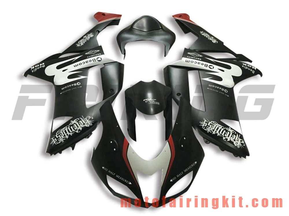 Fairing Kits Fit for ZX6R ZX-6R 636 2007 2008 ZX6R 636 07 08 Plastic ABS Injection Mold Complete Motorcycle Body Aftermarket Bodywork Frame (Black & White) B057