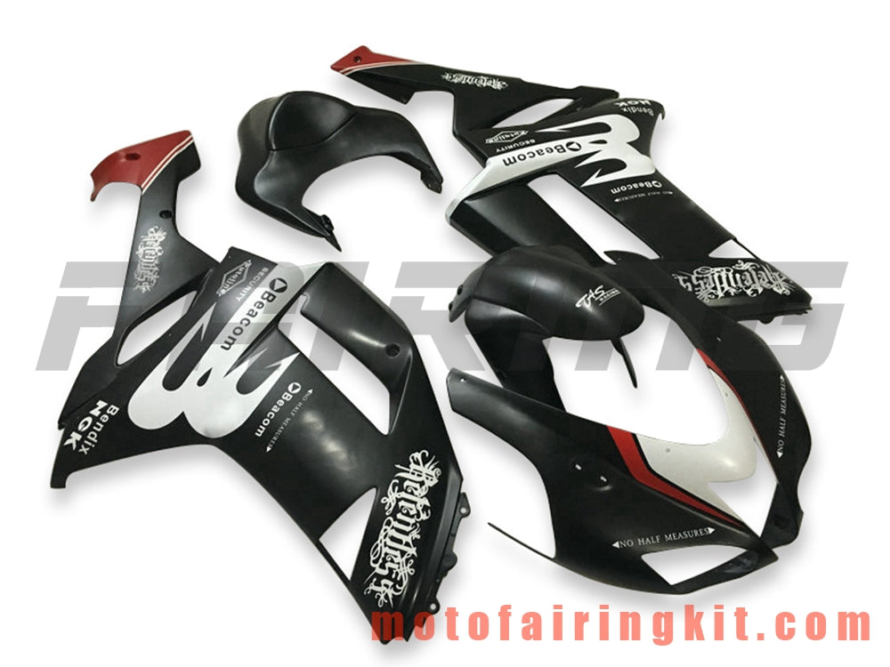 Fairing Kits Fit for ZX6R ZX-6R 636 2007 2008 ZX6R 636 07 08 Plastic ABS Injection Mold Complete Motorcycle Body Aftermarket Bodywork Frame (Black & White) B057