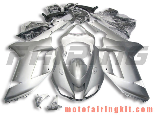 Fairing Kits Fit for ZX6R ZX-6R 636 2007 2008 ZX6R 636 07 08 Plastic ABS Injection Mold Complete Motorcycle Body Aftermarket Bodywork Frame (Silver) B059