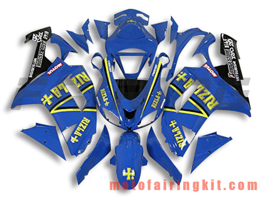 フェアリングキット ZX6R ZX-6R 636 2007 2008 ZX6R 636 07 08 プラスチック ABS 射出成形 完全なオートバイボディ アフターマーケットボディワークフレーム (ブルー &amp; ブラック) B063