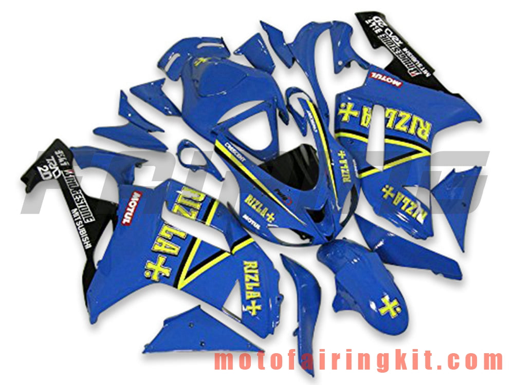 Kits de carenado aptos para ZX6R ZX-6R 636 2007 2008 ZX6R 636 07 08 Molde de inyección de plástico ABS Carrocería completa para motocicleta Marco de carrocería de posventa (azul y negro) B063