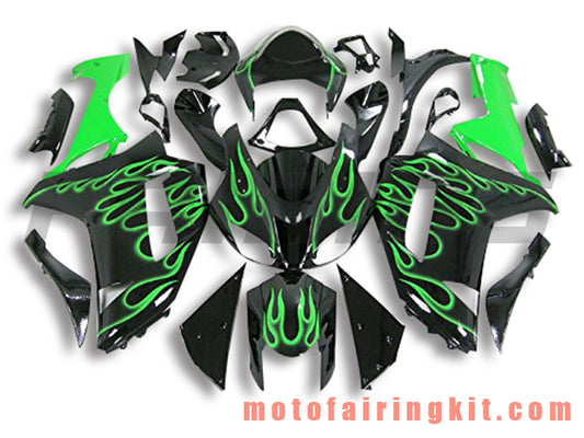 Fairing Kits Fit for ZX6R ZX-6R 636 2007 2008 ZX6R 636 07 08 Plastic ABS Injection Mold Complete Motorcycle Body Aftermarket Bodywork Frame (Green & Black) B064