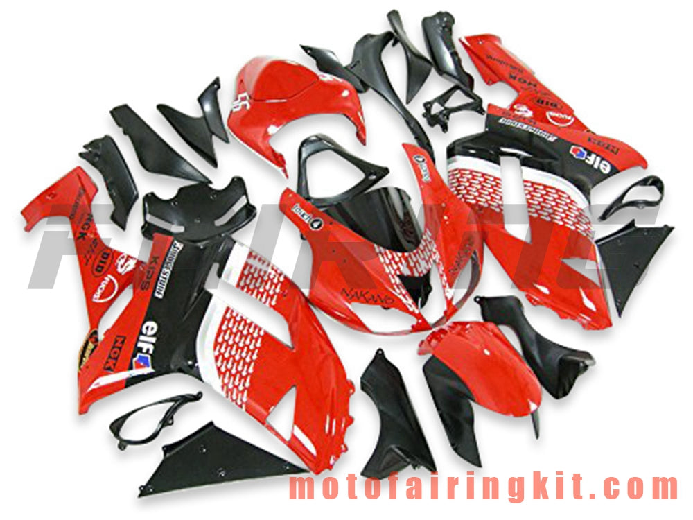 Fairing Kits Fit for ZX6R ZX-6R 636 2007 2008 ZX6R 636 07 08 Plastic ABS Injection Mold Complete Motorcycle Body Aftermarket Bodywork Frame (Red & Black) B065