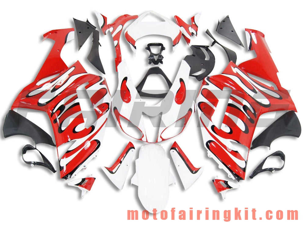 Fairing Kits Fit for ZX6R ZX-6R 636 2007 2008 ZX6R 636 07 08 Plastic ABS Injection Mold Complete Motorcycle Body Aftermarket Bodywork Frame (Red & White) B066