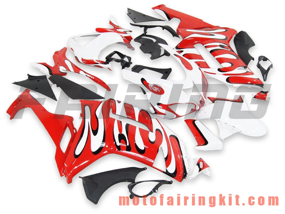 Fairing Kits Fit for ZX6R ZX-6R 636 2007 2008 ZX6R 636 07 08 Plastic ABS Injection Mold Complete Motorcycle Body Aftermarket Bodywork Frame (Red & White) B066