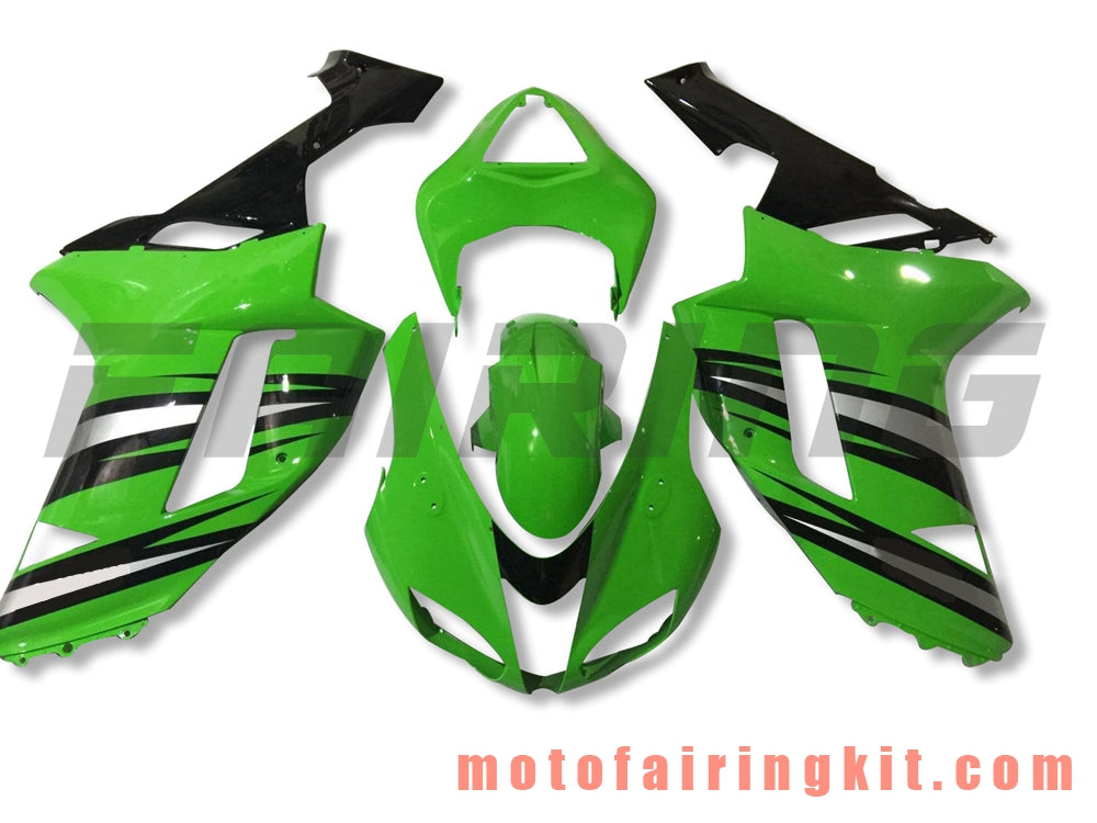 Fairing Kits Fit for ZX6R ZX-6R 636 2007 2008 ZX6R 636 07 08 Plastic ABS Injection Mold Complete Motorcycle Body Aftermarket Bodywork Frame (Green & Black) B067