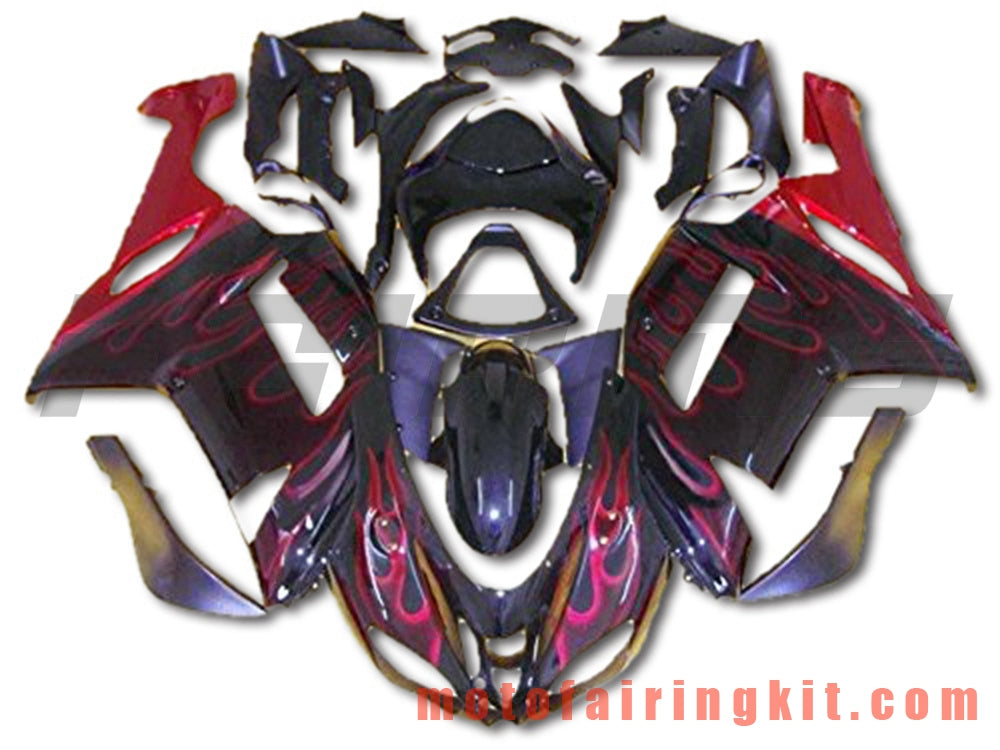 Fairing Kits Fit for ZX6R ZX-6R 636 2007 2008 ZX6R 636 07 08 Plastic ABS Injection Mold Complete Motorcycle Body Aftermarket Bodywork Frame (Black & Red) B069