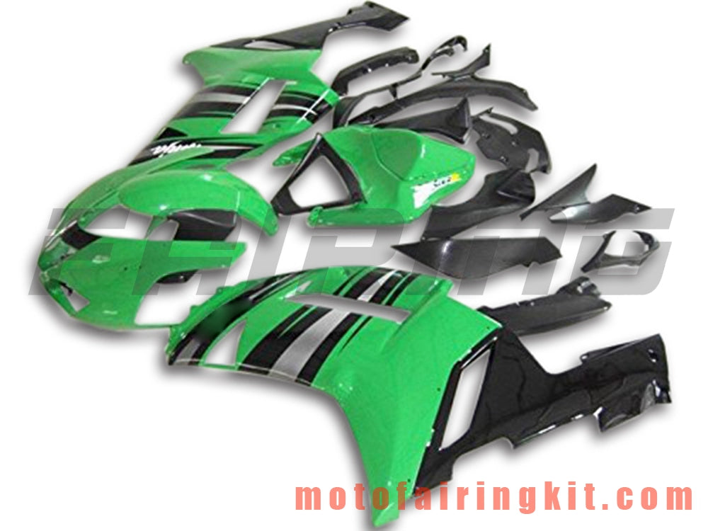 Kits de carenado aptos para ZX6R ZX-6R 636 2007 2008 ZX6R 636 07 08 Molde de inyección de plástico ABS Carrocería completa para motocicleta Marco de carrocería de posventa (verde y negro) B071